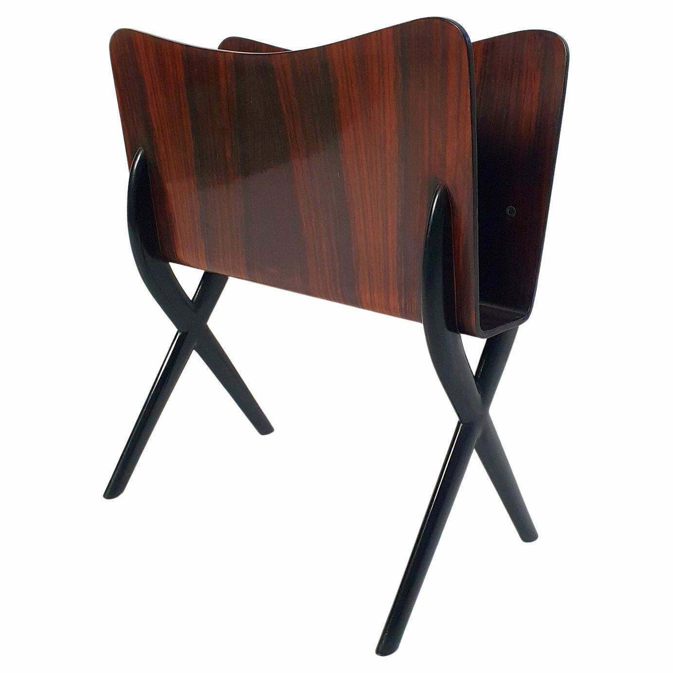 Midcentury Magazine Rack In The Manner Of Ico Parisi, Italy