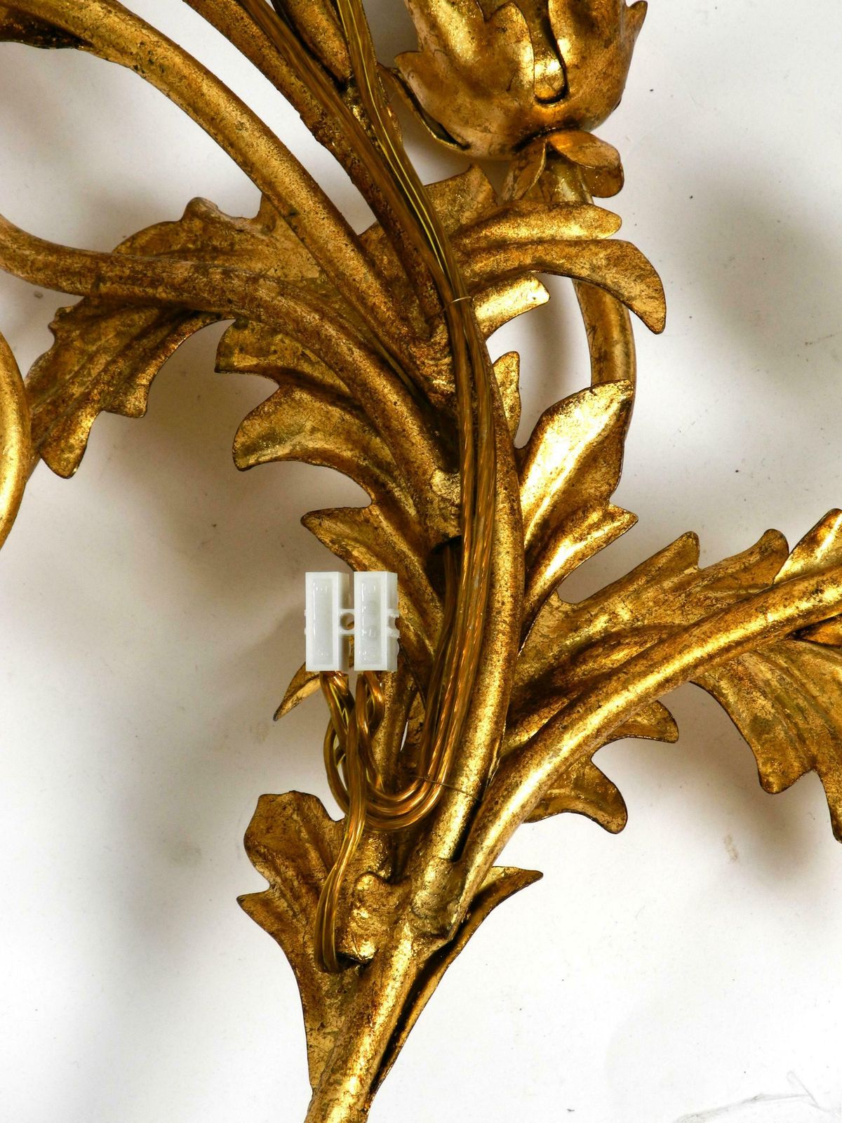 Lighting Beautiful Xl 1960s Italian Gold Plated Wall Lamp With Four Sockets photo