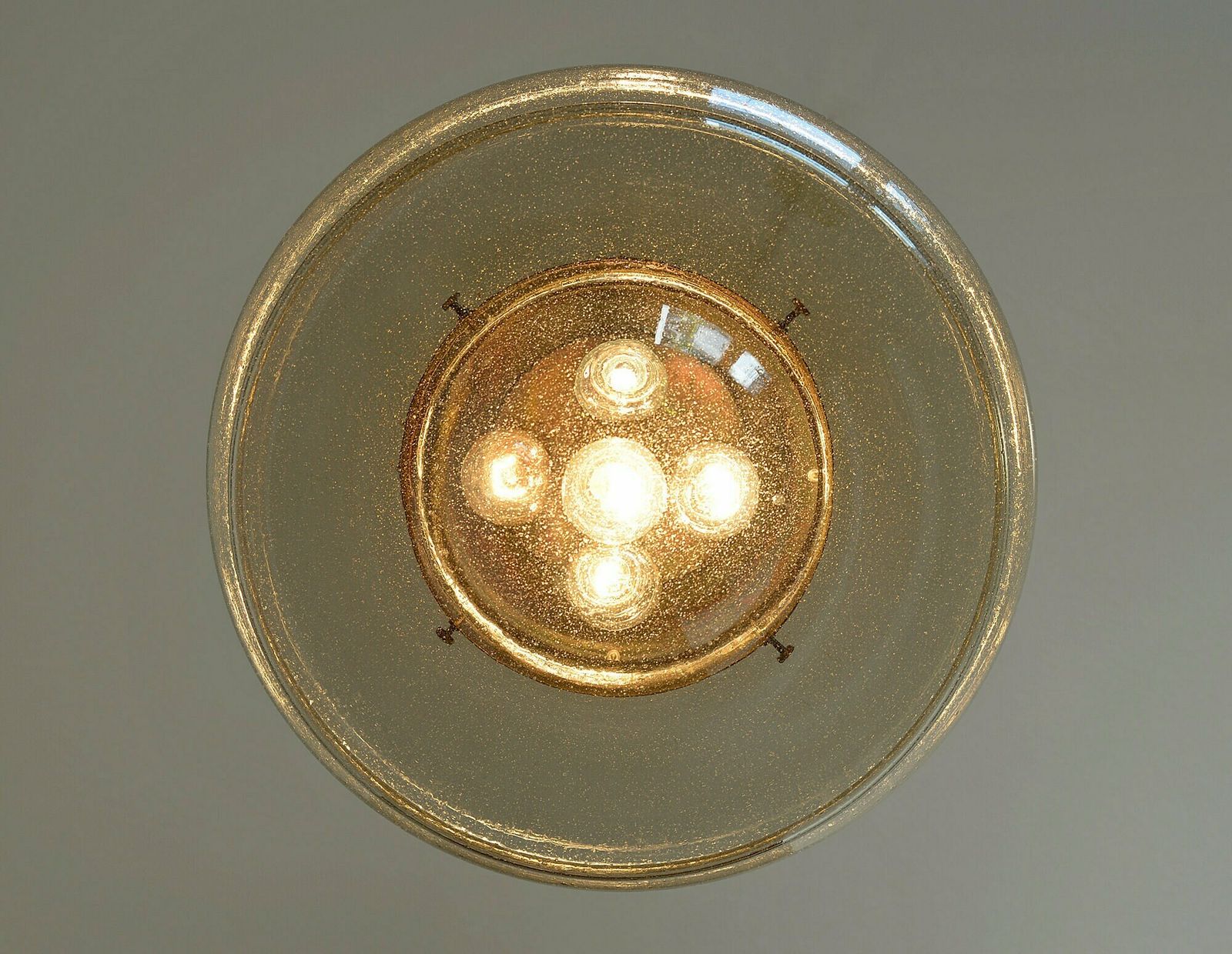 Vintage Brutalist Light Fixture / Hand Blown Glass Pendant Lamp / Xl Rustic Copper Loft Chandelier / Mid Century Modern Yugoslavia In 80's photo buy