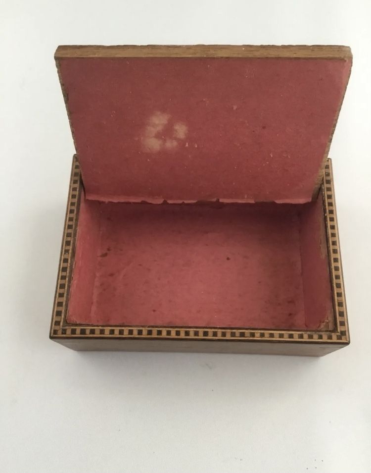Pretty Tunbridgeware Rosewood Trinket Box C1880 photo for sale