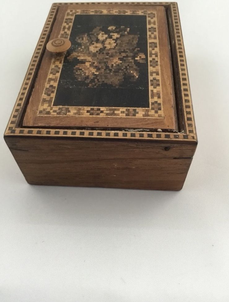 Pretty Tunbridgeware Rosewood Trinket Box C1880 photo vintage