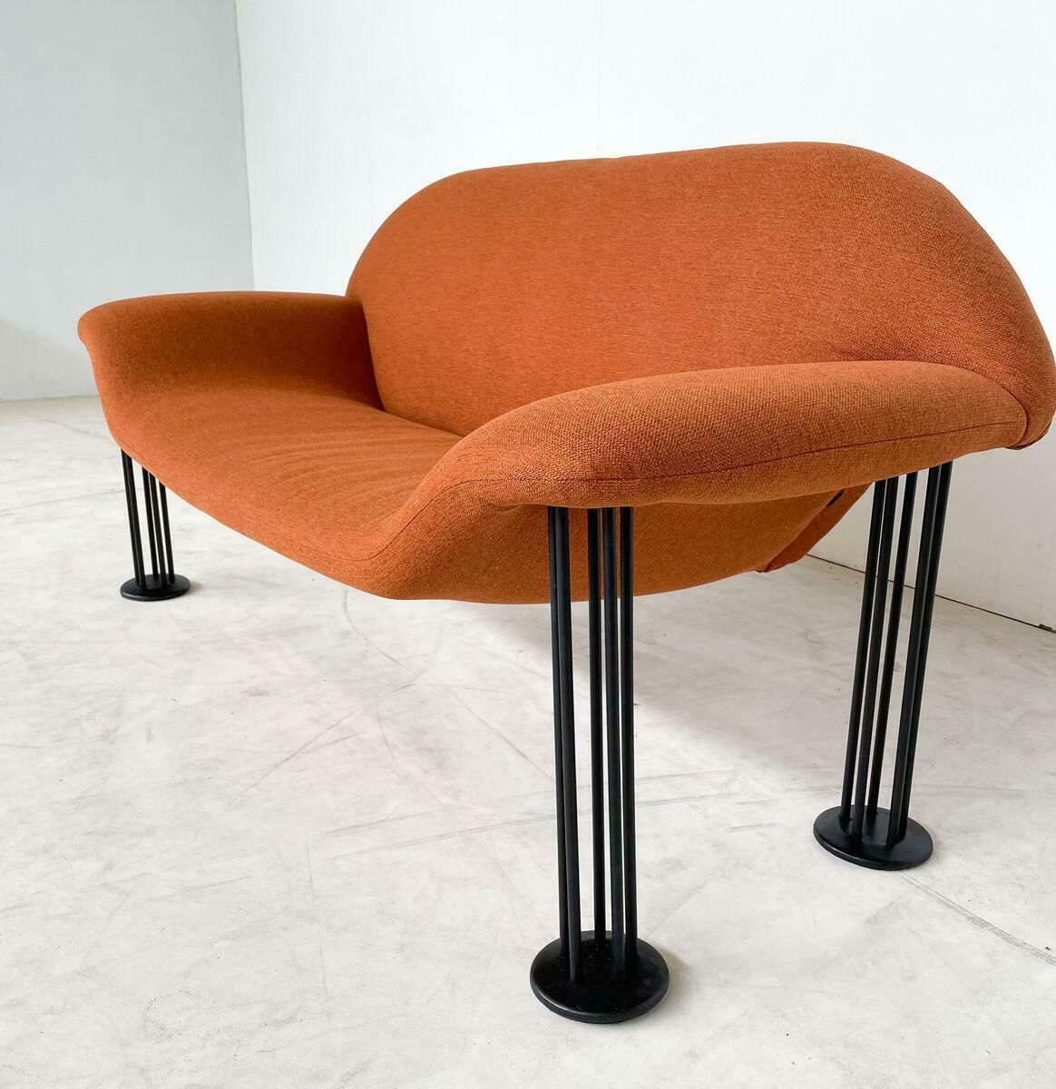 Mid Century Modern Orange Sofa By Burkhard Vogtherr For Hain + Tohme photo for sale