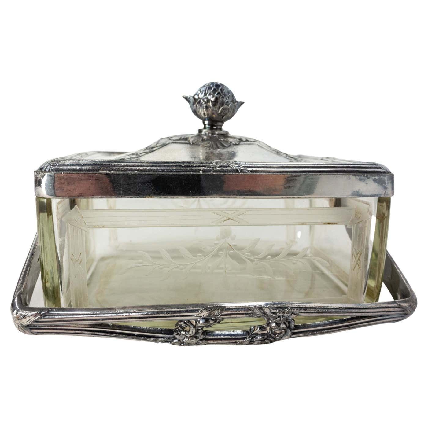 Elegant Glass And Metal Box From The Napoleon III Period