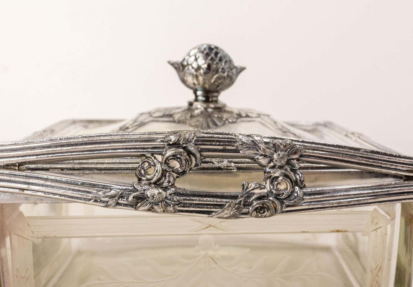 Elegant Glass And Metal Box From The Napoleon III Period photo 430.0