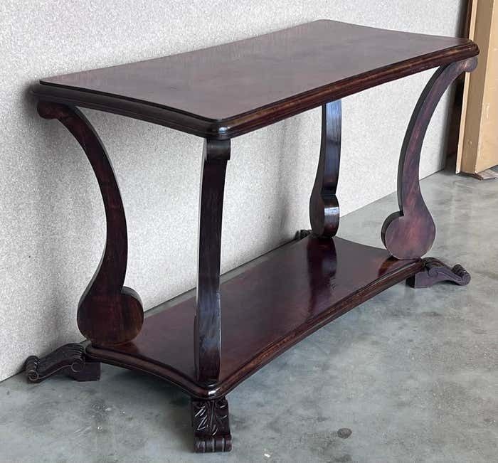 Table basse rectangulaire en acajou massif, début du XXe siècle photo Mobilier