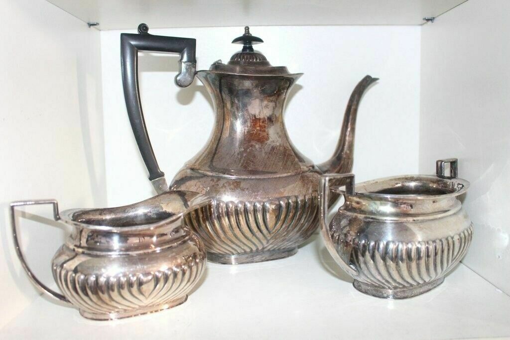 Set Of 3 Pieces Of Serving Set E.P.N.S. Sheffield Silver Plated photo Home Decor