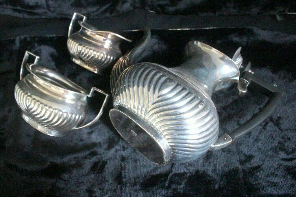 Set Of 3 Pieces Of Serving Set E.P.N.S. Sheffield Silver Plated photo vintage