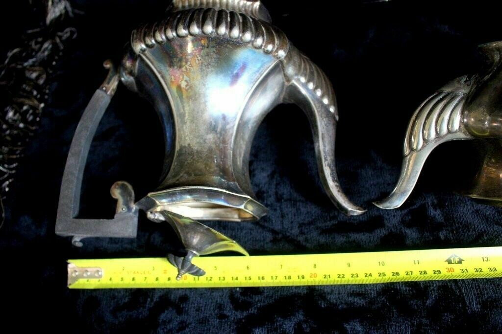 photo for sale Set Of 3 Pieces Of Tea Coffee And Milk Silver Antique Serving Set