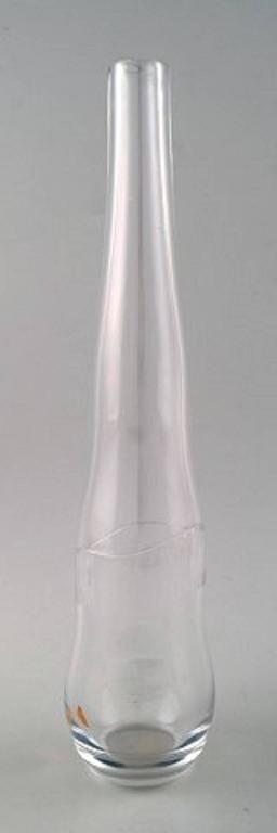 Large Orrefors Art Glass Vase, Stylish Swedish Design, 1950s 1960s photo for sale