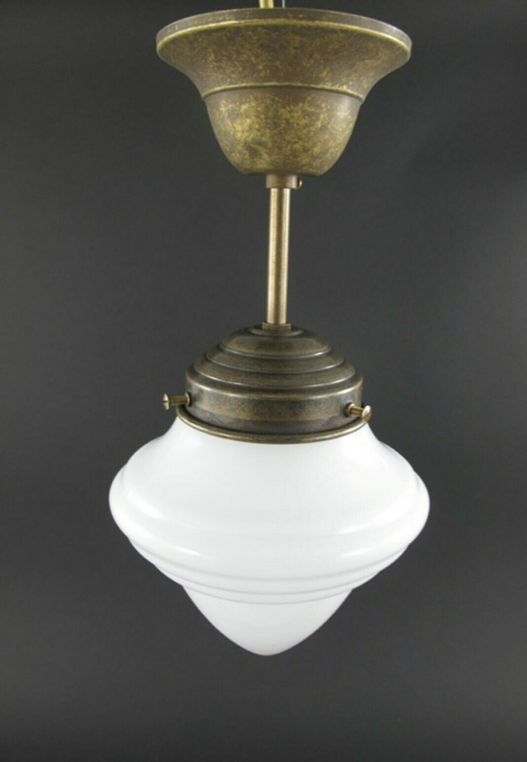 Art Deco Vintage Shade Lamp Ceiling Lamp Art Nouveau Hanging Lamp Antique Brass Lamp Drop Opal Glass photo furniture