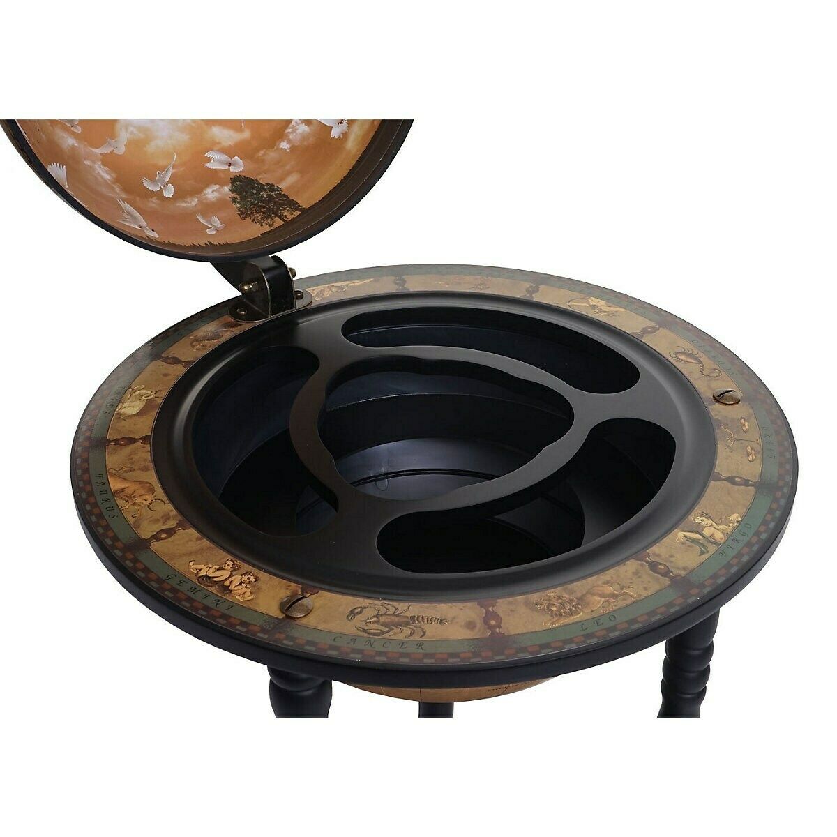 Wooden Barglobe For Drinks And Alcohols, Trolley In Shape Of Terrestrial Globe, Home Or Office Furniture photo Furniture