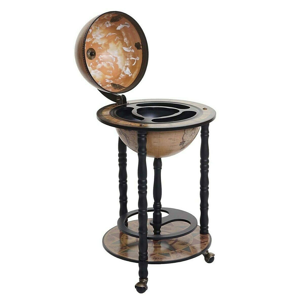 Wooden Barglobe For Drinks And Alcohols, Trolley In Shape Of Terrestrial Globe, Home Or Office Furniture photo 408.0