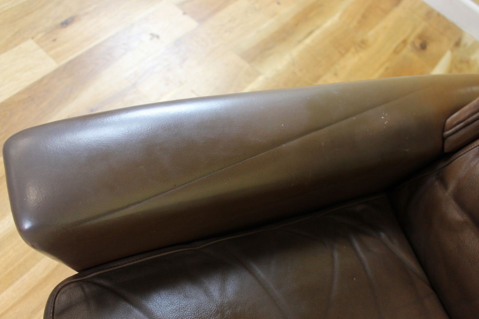 Stylish Danish Mid Century Brown Leather Armchair 1960’s photo furniture