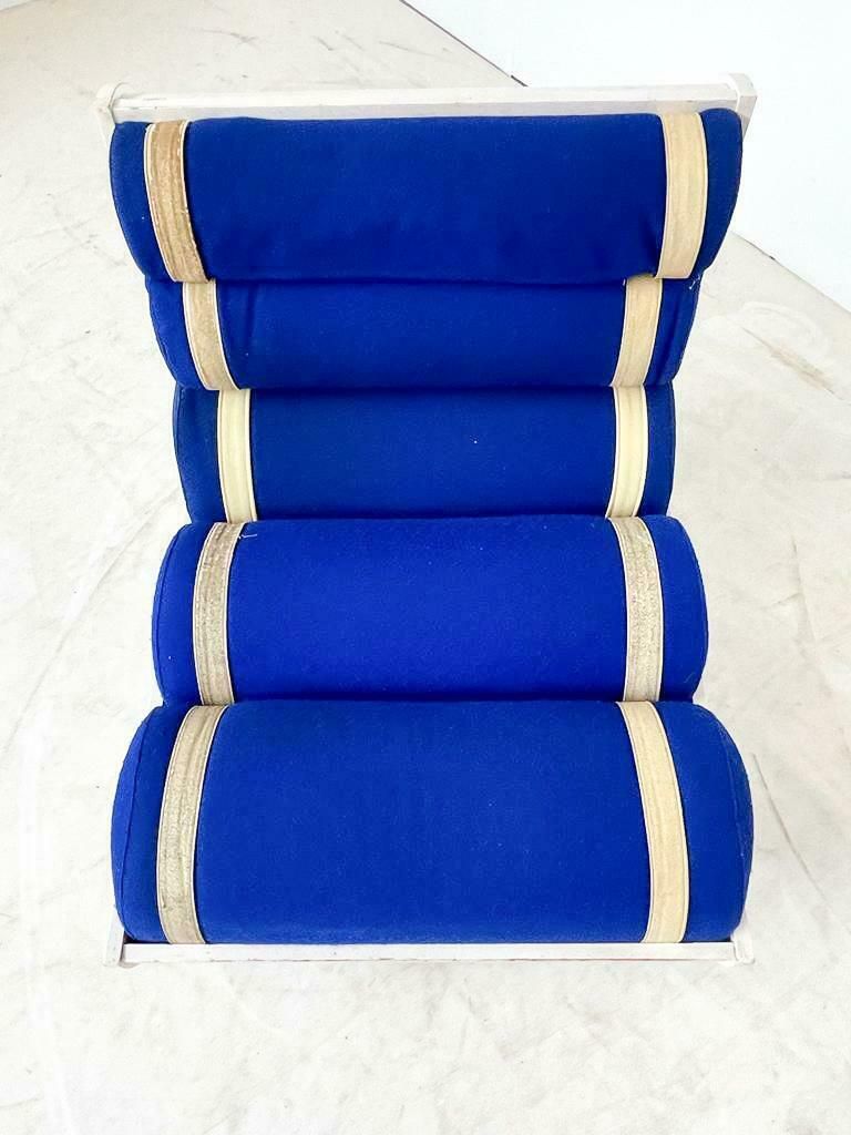 Mid Century Modern Pair Of Italian Red And Blue Armchairs 1960s photo furniture