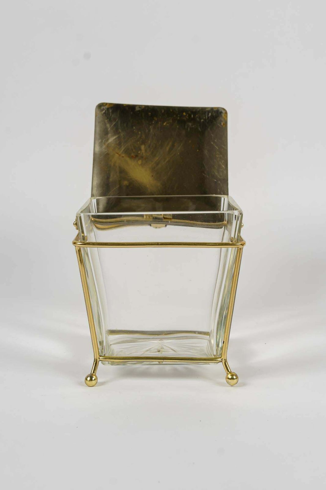Art Deco Sugar Bowl With Original Glass And Brass Parts Vienna Around 1920s photo Home Decor