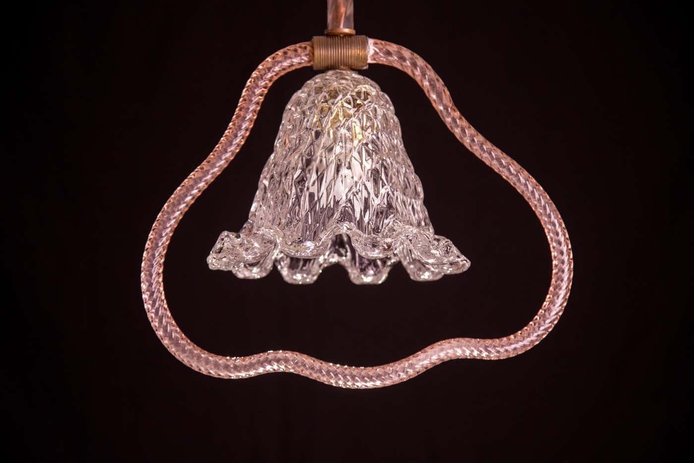 Pink Heart, Barovier E Toso Chandelier, 1950 photo vinterior