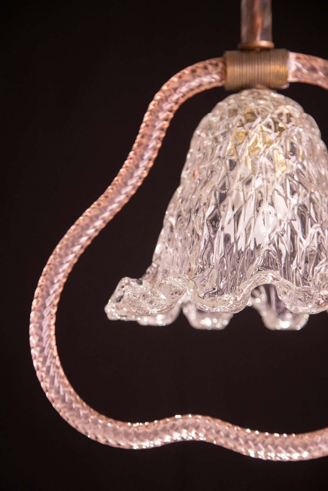 Pink Heart, Barovier E Toso Chandelier, 1950 photo vintage