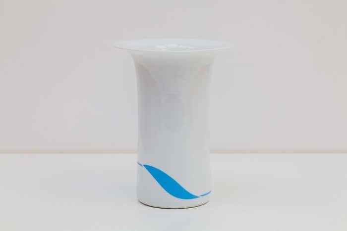 Pierre Cardin Porcelain Vase, Blue Wave, 1960s, France photo Home Decor