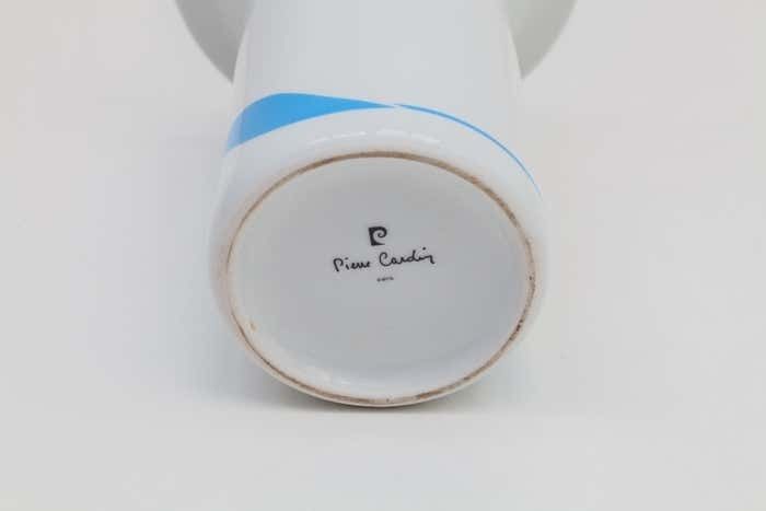 Pierre Cardin Porcelain Vase, Blue Wave, 1960s, France photo buy