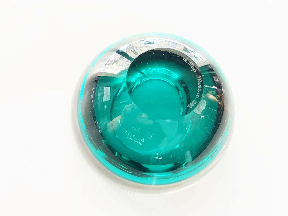 Ashtray Green De Majo 1989 Murano Signed  Art photo for sale