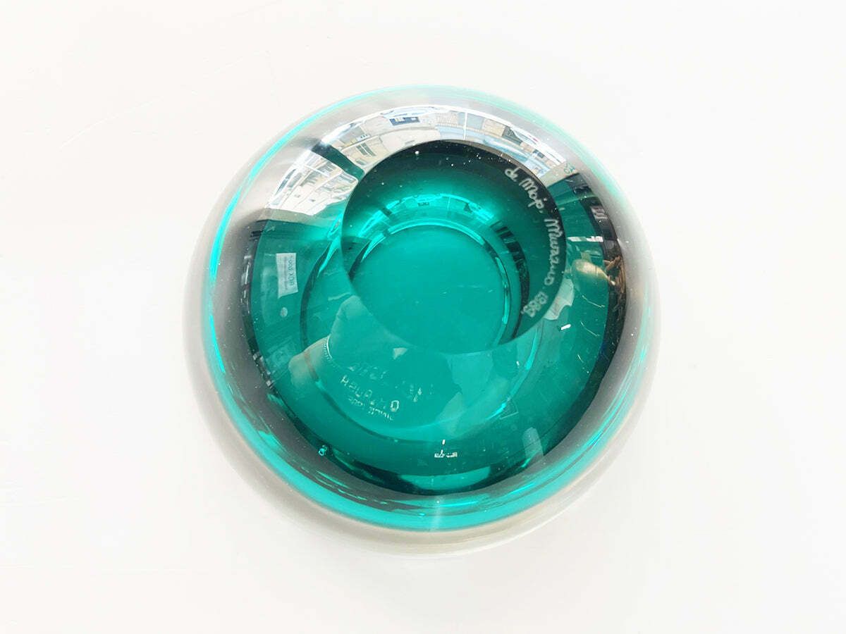 Ashtray Green De Majo 1989 Murano Signed  Art photo Home Decor