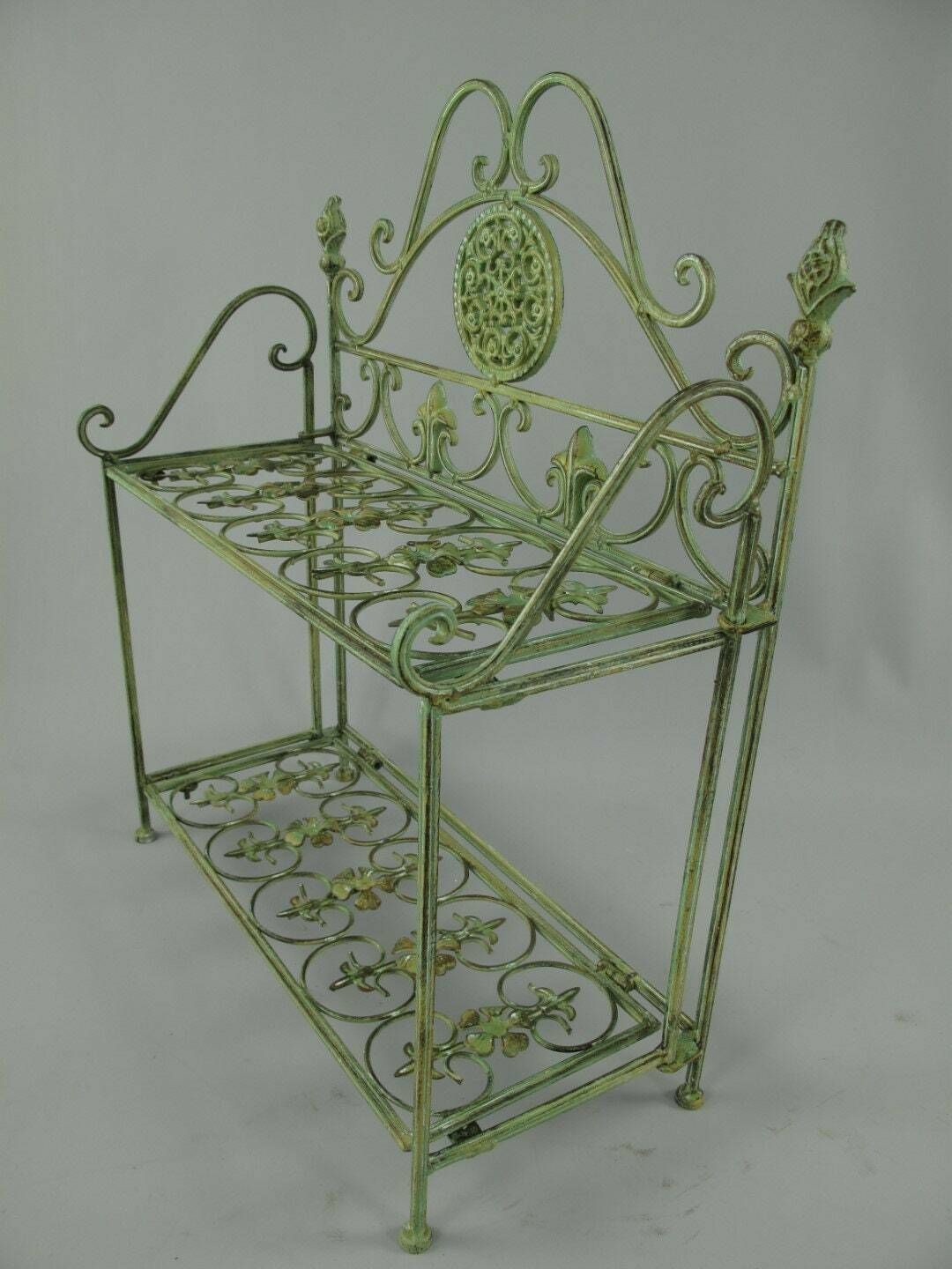 Antique Style Vintage Wall Hook/Shelf Iron Rustic Green photo furniture
