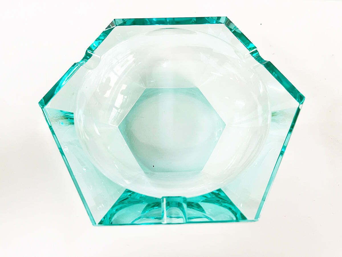 Faceted Crystal Ashtray 1970  Art