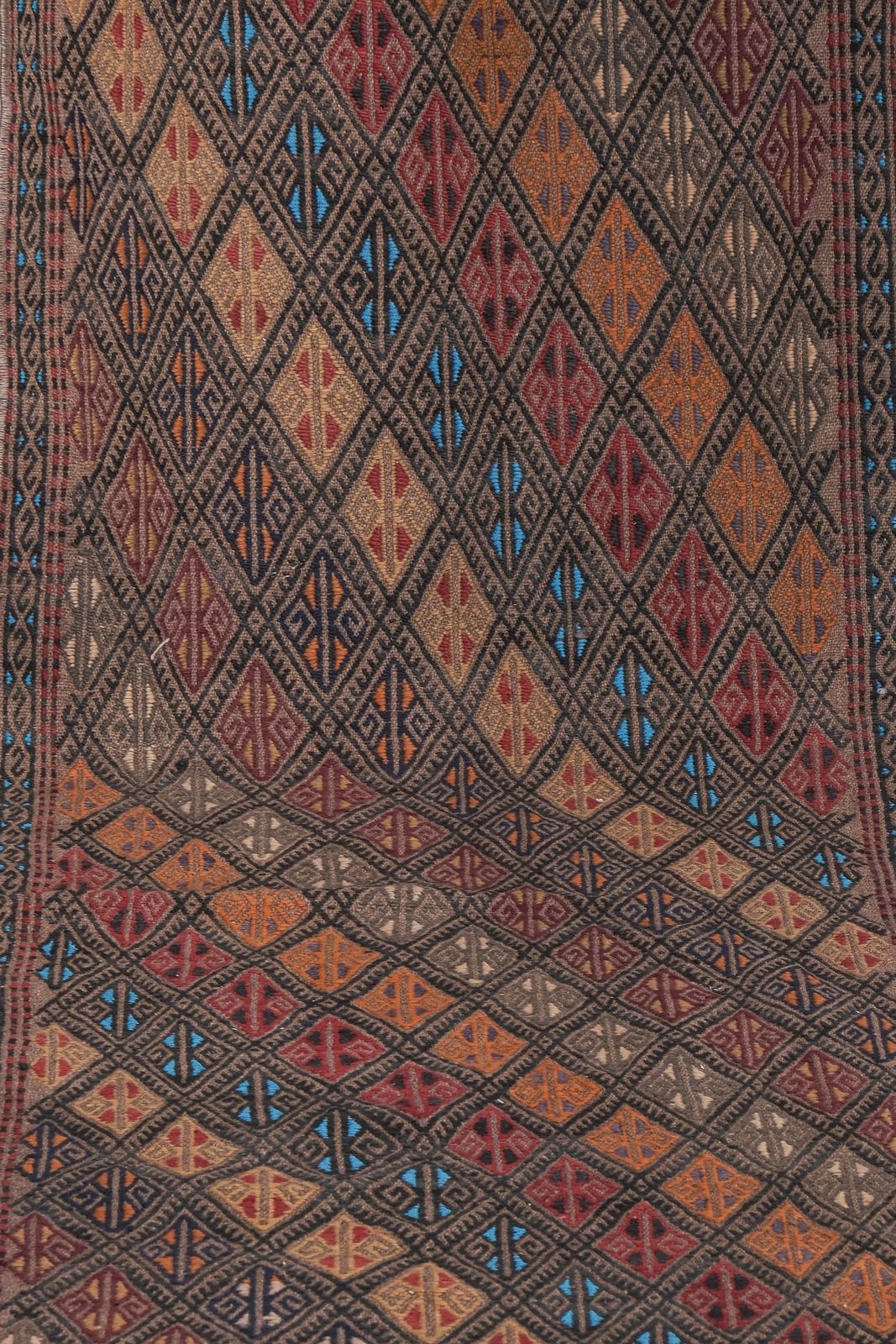 Mid Century Jajim Turkish Kilim Rug 2'2'' X 14' photo vintage