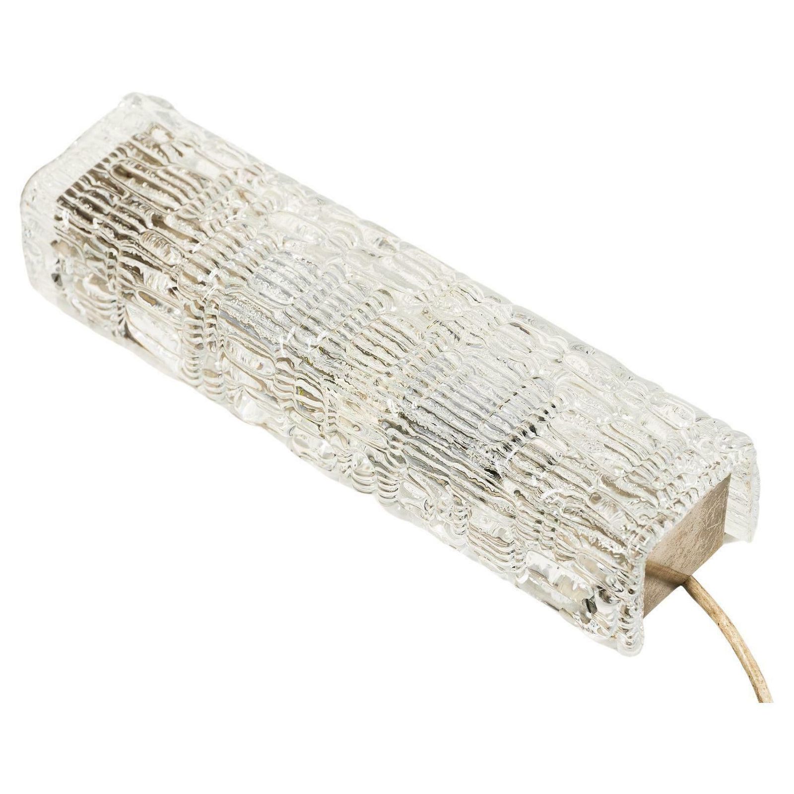 J.T.Kalmar Wall Lamp With Structure Glass Shade Vienna, Around 1950s