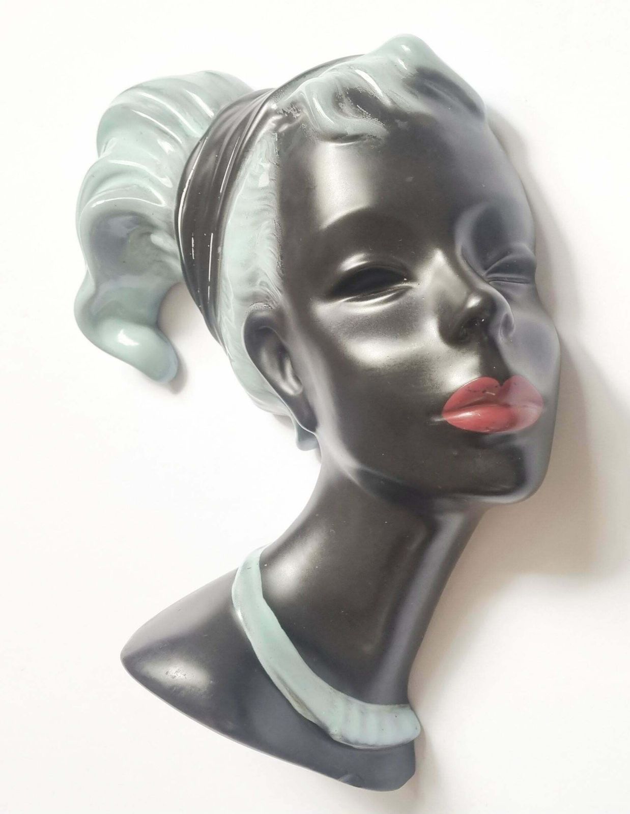 photo furniture Midcentury Wall Ceramic Sculpture Woman Face Mask, Germany, 1960s