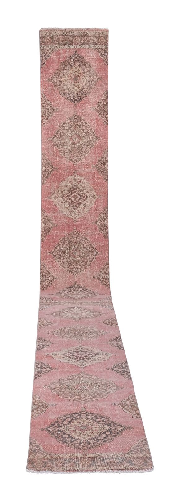 Vintage Turkish Oushak Runner With Eclectic Mediterranean Style Long Runner