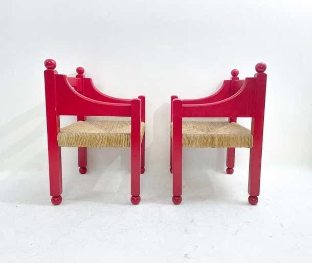 Mid Century Modern Pair Of Armchairs In The Style Of Vico Magistretti  Italy photo furniture