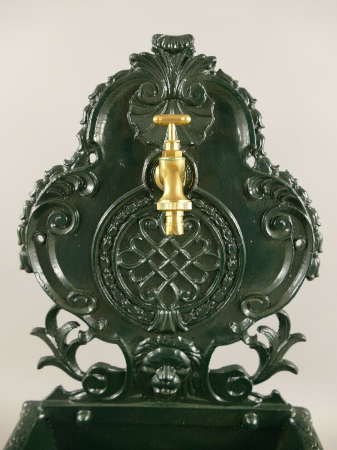 Antique Style Wall Fountain Cast Aluminum Sink Green Height 58 Cm photo for sale