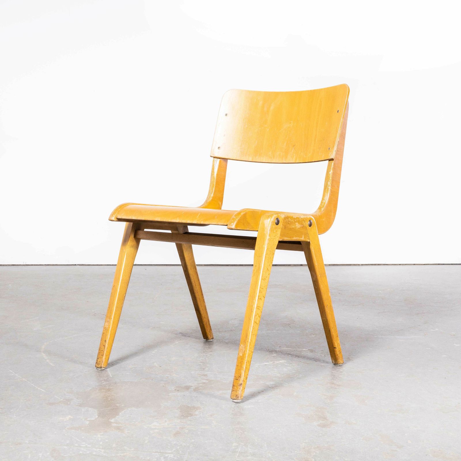photo furniture 1950’s Casala Honey Beech Stacking Dining Chair – Set Of Ten