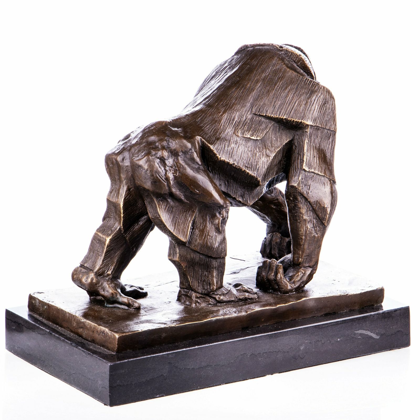 Gorilla Bronze Figure On Marble Base, Amazing Sculpture Of Wild Animal, Signed Statue, Gift Idea, Office And Home Decoration photo furniture