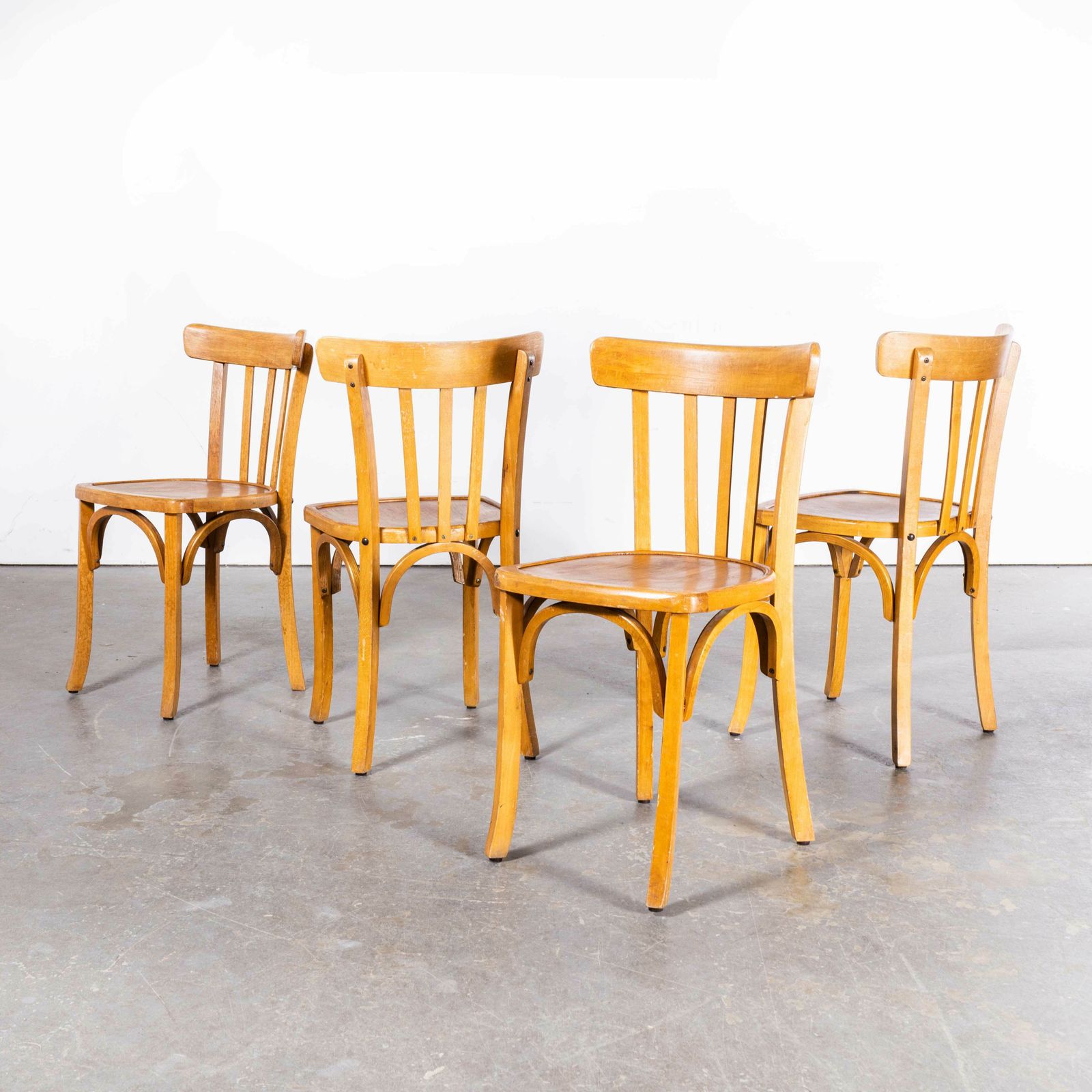 1950’s Luterma Honey Oak Bentwood Dining Chair – Set Of Four