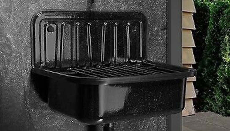 German Vintage Sink, Farmhouse Sink, Wall Mounted Sink, Black Kitchen Sink, Bathroom Sink, Laundry Room Sink, Bathroom Decor photo furniture