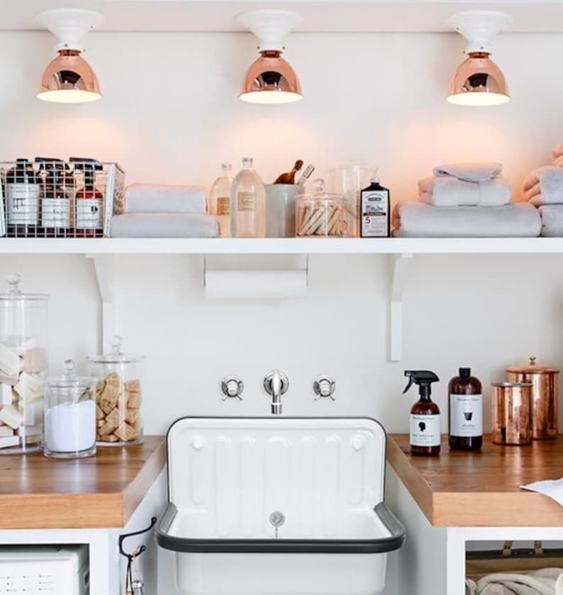 Norway Vintage Sink, Farmhouse Sink, Wall Mounted Sink, White Kitchen Sink, Bathroom Sink, Laundry Room Sink, Bathroom Decor photo Garden Decor