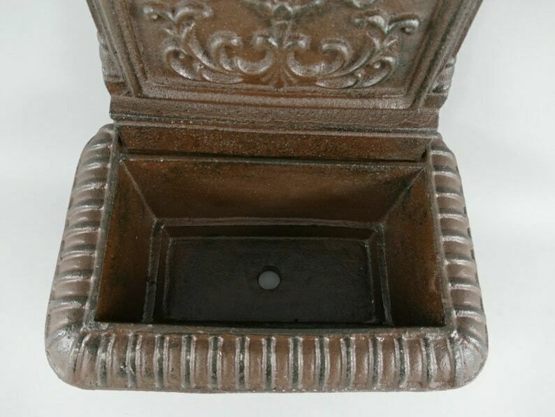 Antique Style Wall Fountain Cast Aluminum Sink Green Height 65cm photo Garden Decor