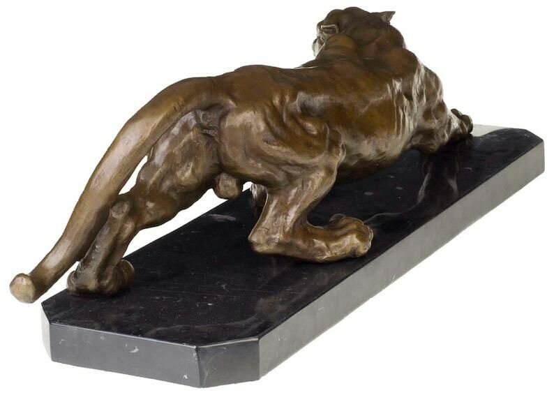 Vintage Sneaking Panther Large Bronze Sculpture , Gift , Office Deco, Home Deco photo for sale