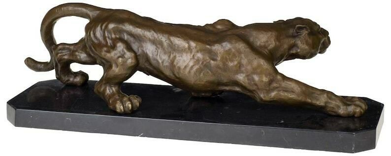Vintage Sneaking Panther Large Bronze Sculpture , Gift , Office Deco, Home Deco photo Art