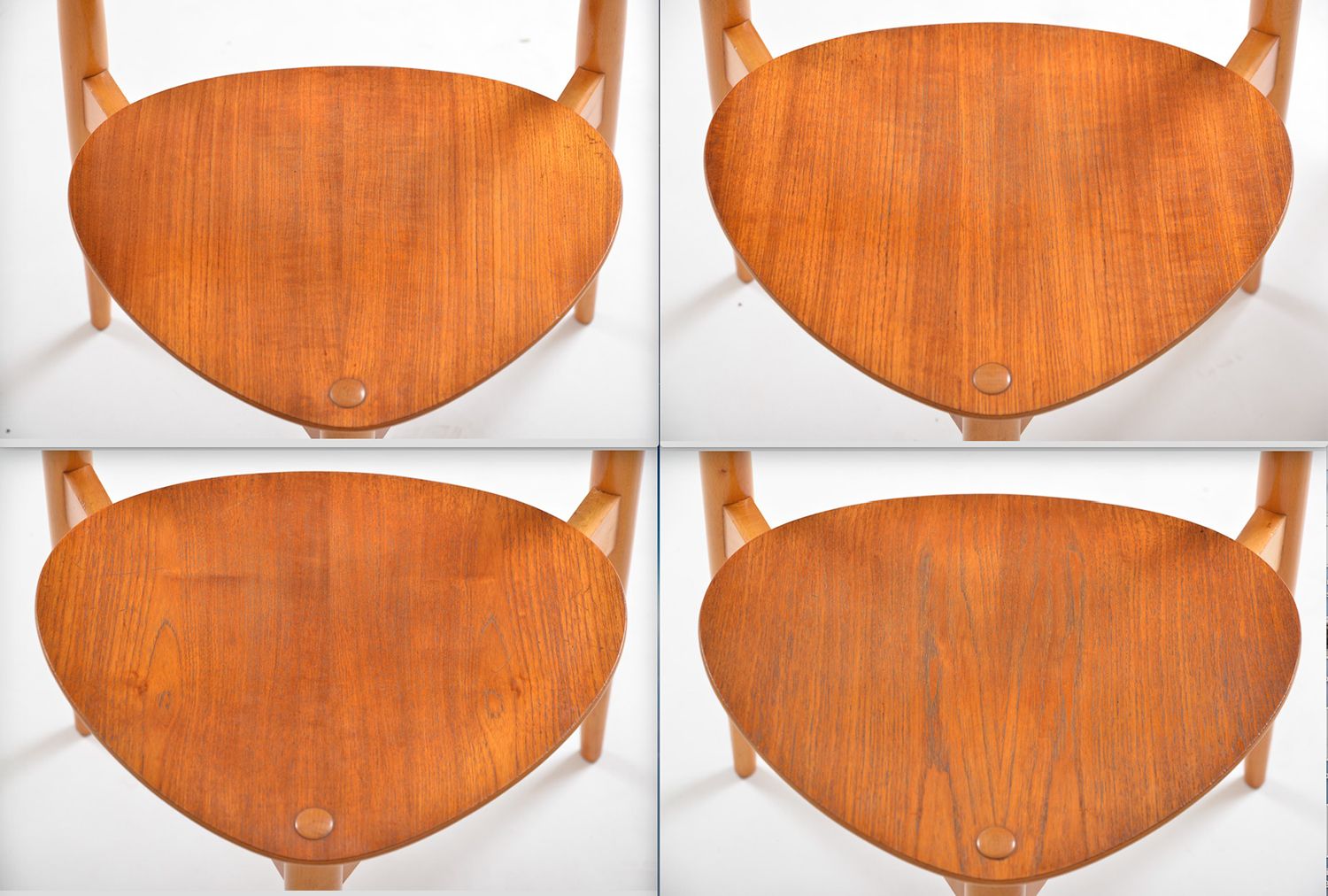 photo buy 1950s Set 4 Fh4103 Heart Dining Chairs By Hans Wegner For Fritz Hansen Denmark