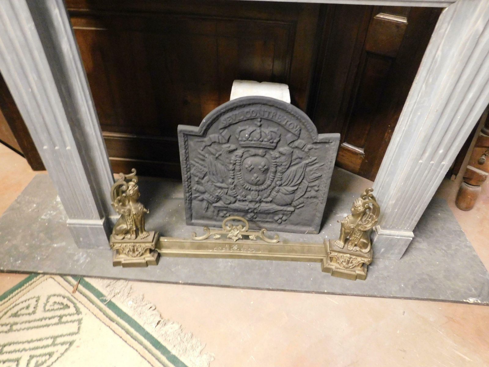 Antique Fireplaces Ashtray Carved With A Mythological Figure 19th Century photo for sale