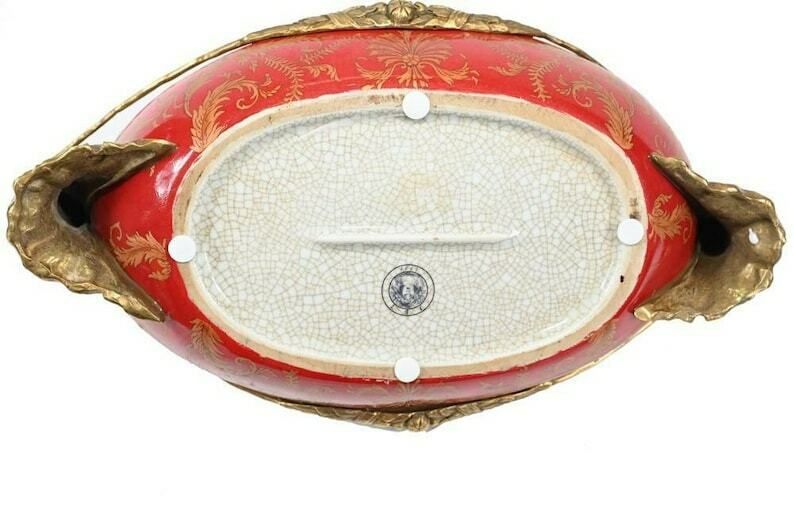 Antique Gorgeous French Art Nouveau Style Porcelain Dish, Wedding Gift, Home Deco, Office Deco photo vinterior