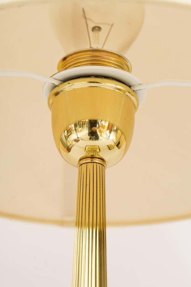 2 Big Art Deco Table Lamps With Fabric Shades Vienna Around 1920s photo Lighting