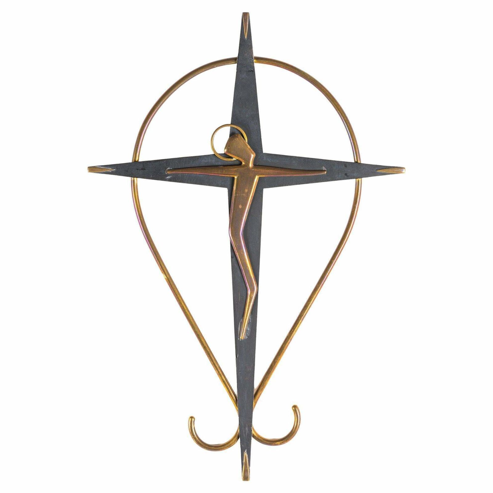 Rare Wall Crucifix Vienna Around 1950s Attr Hagenauer