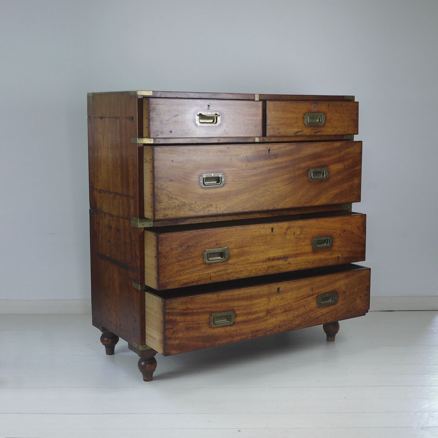 Antique 19th Century Mahogany Campaign Chest Of Drawers photo 2750.0
