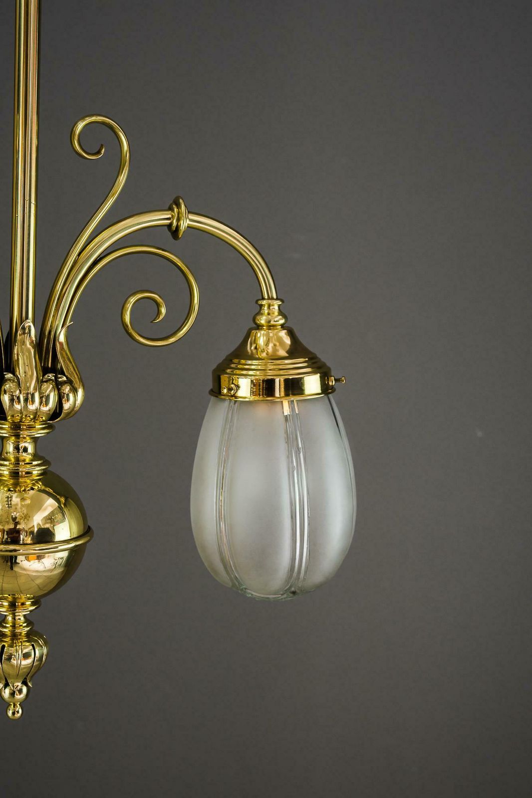 Art Deco Pendant With Original Glass Shades Vienna Around 1920s photo vintage