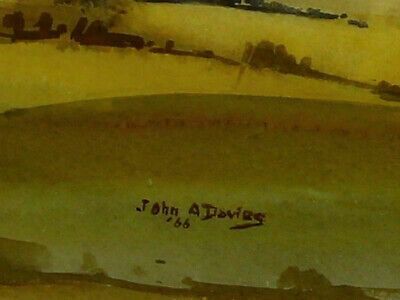 Watercolour By John A. Davies. Countryside Landscape photo for sale