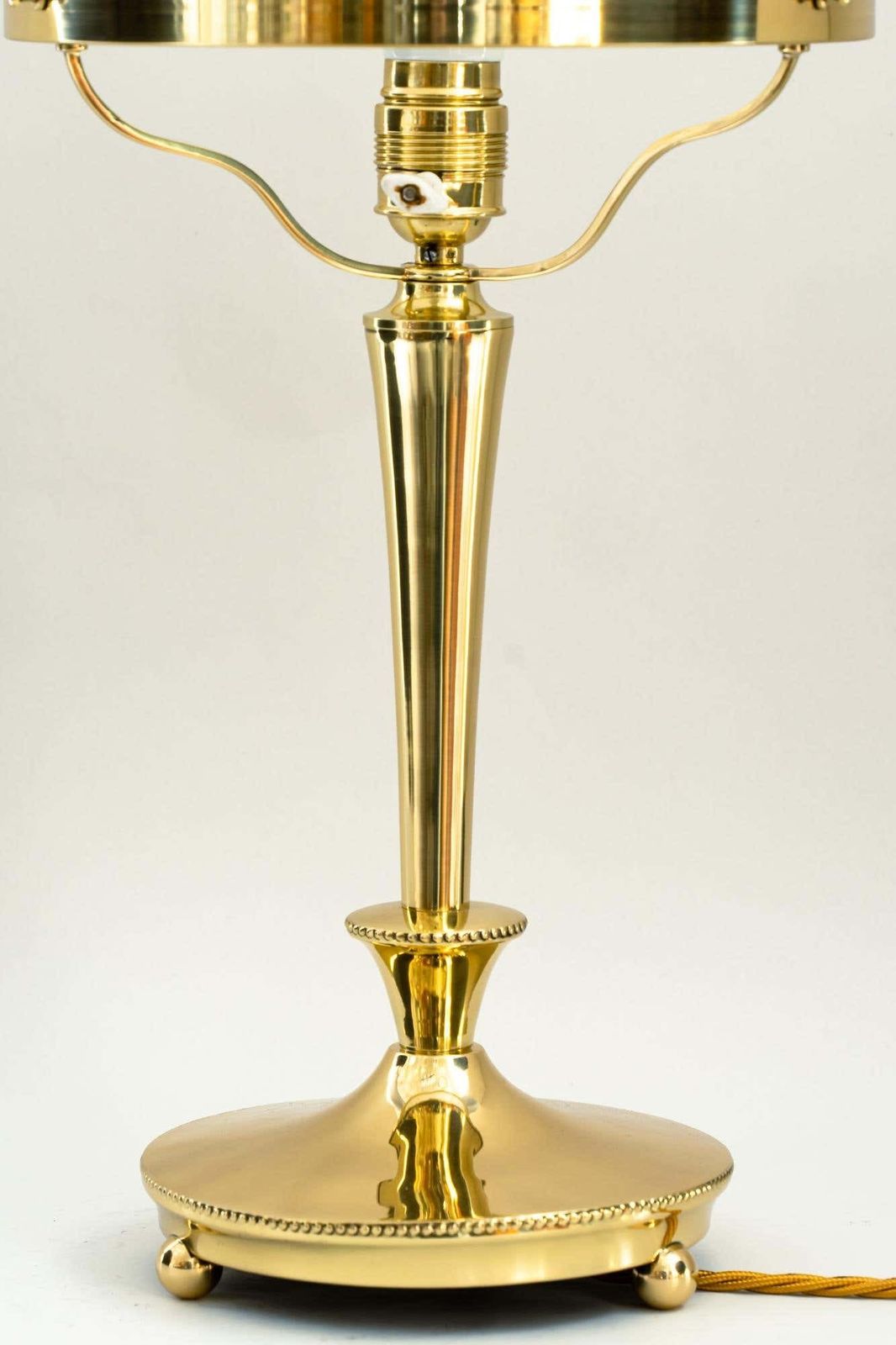 Art Deco Table Lamp With Original Glass Shade Around 1920s photo for sale